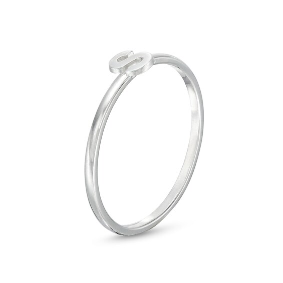 Sterling Silver Personalized Lowercase Single Initial Ring