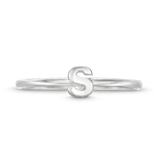 Sterling Silver Personalized Lowercase Single Initial Ring