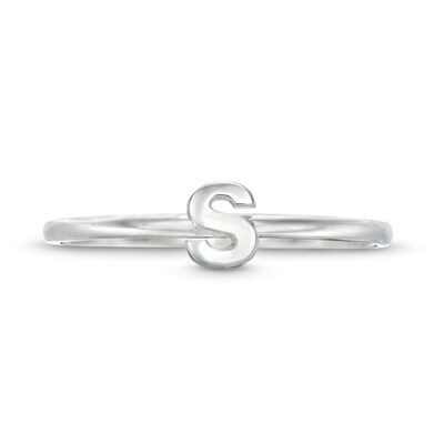 Sterling Silver Personalized Lowercase Single Initial Ring