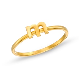 Personalized Lowercase Single Initial Ring in Sterling Silver with 14K Gold Plate