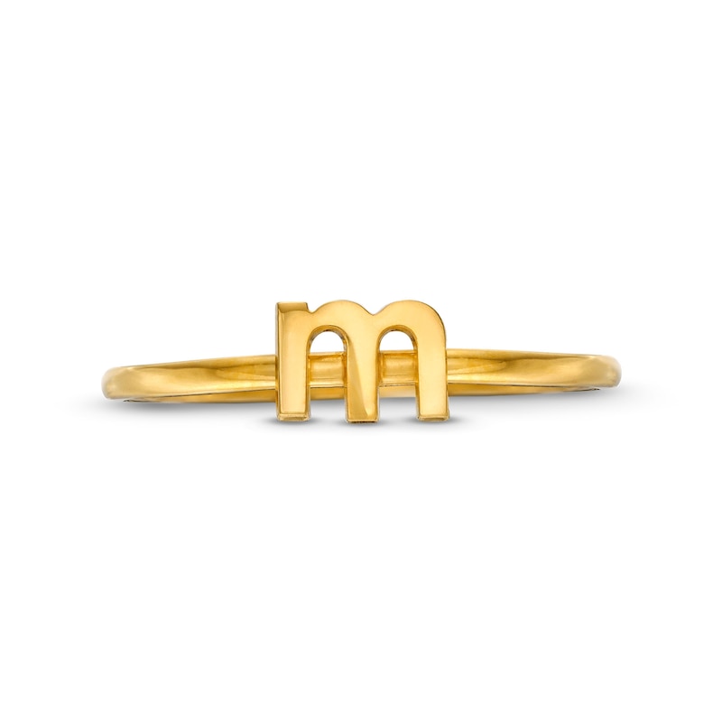 Personalized Lowercase Single Initial Ring in Sterling Silver with 14K Gold Plate