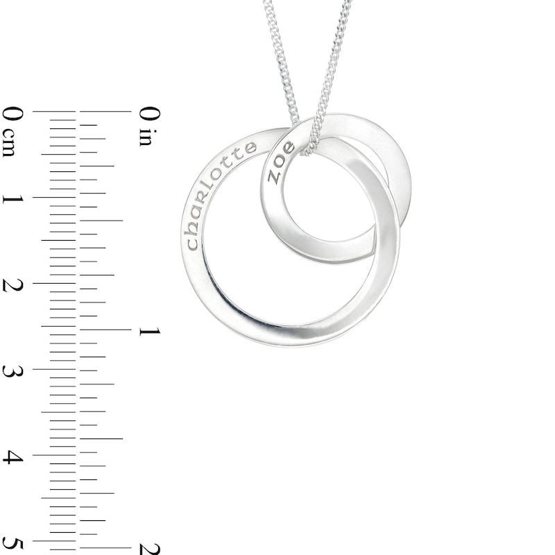 Engravable Interlocking Circle Pendant Necklace in Sterling Silver - 18"