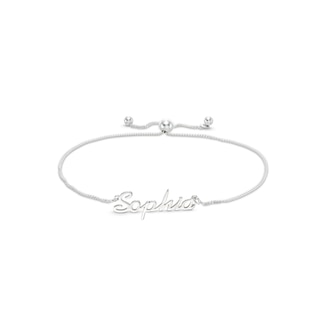 Personalized Name Bolo Bracelet in Sterling Silver - 7.5"