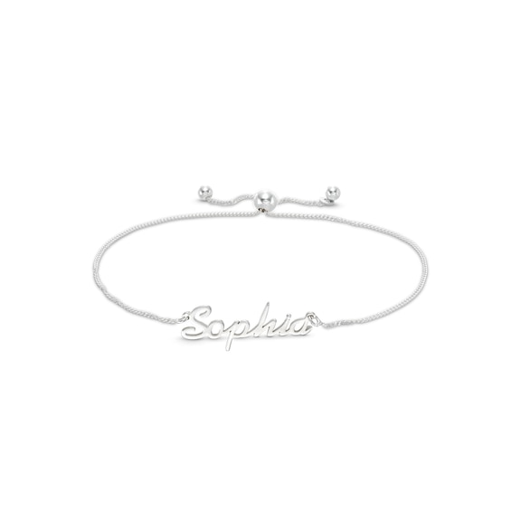 Personalized Name Bolo Bracelet in Sterling Silver - 7.5"