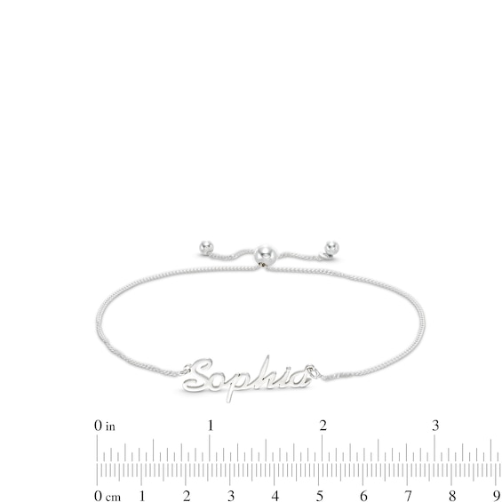Personalized Name Bolo Bracelet in Sterling Silver - 7.5"