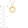 Thumbnail Image 1 of Cubic Zirconia Engravable Circle Pendant Necklace in Sterling Silver with 14K Gold Plate - 18"