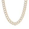 Thumbnail Image 0 of 1 CT. T.W. Diamond Cuban Link Chain Necklace in Solid Sterling Silver with 14K Gold Plate - 18"