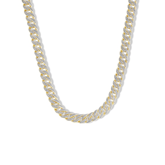 1 CT. T.W. Diamond Cuban Link Chain Necklace in Solid Sterling Silver ...