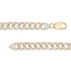 Thumbnail Image 1 of 1 CT. T.W. Diamond Cuban Link Chain Necklace in Solid Sterling Silver with 14K Gold Plate - 18"