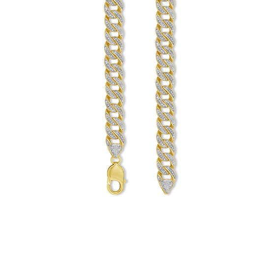 14K Gold Plated 1 CT. T.W. Diamond Cuban Link Chain - 18"
