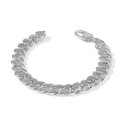 1/6 CT. T.W. Diamond Link Chain Bracelet in Solid Sterling Silver - 7.5"