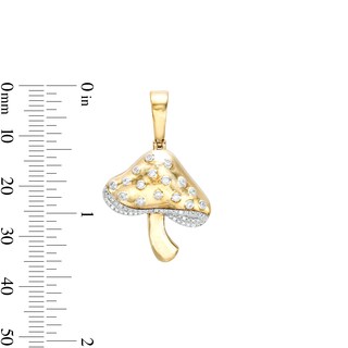 1/6 CT. T.W. Diamond Mushroom Necklace Charm in Sterling Silver with 14K Gold