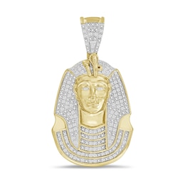 ​​​​​​​1/5 CT. T.W. Diamond Pharaoh Necklace Charm in Sterling Silver with 14K Gold Plate