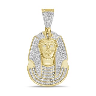 ​​​​​​​1/5 CT. T.W. Diamond Pharaoh Necklace Charm in Sterling Silver with 14K Gold Plate
