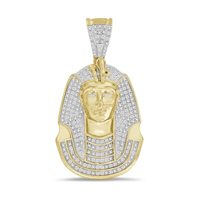 ​​​​​​​1/5 CT. T.W. Diamond Pharaoh Necklace Charm in Sterling Silver with 14K Gold Plate