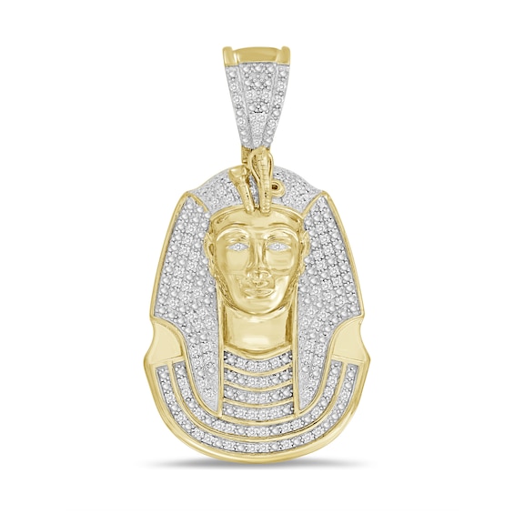 ​​​​​​​1/5 CT. T.W. Diamond Pharaoh Necklace Charm in Sterling Silver with 14K Gold Plate
