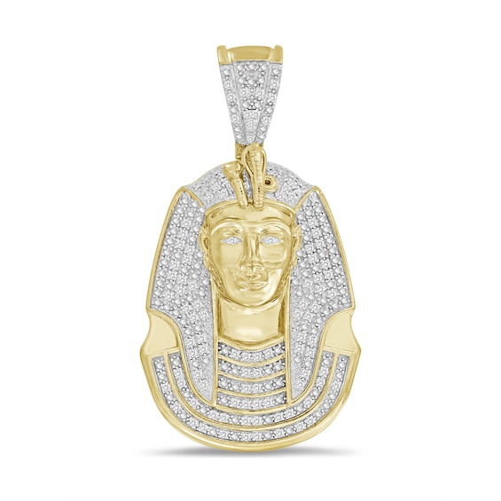 1/5 CT. T.W. Diamond Pharaoh Necklace Charm in Sterling Silver with 14K Gold Plate