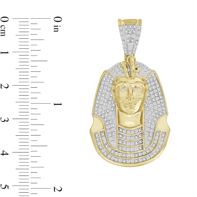 ​​​​​​​1/5 CT. T.W. Diamond Pharaoh Necklace Charm in Sterling Silver with 14K Gold Plate