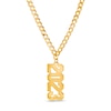 Thumbnail Image 1 of 14K Gold Plated Personalized Vertical Block Number Curb Chain - 18" + 2"
