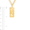 Thumbnail Image 2 of 14K Gold Plated Personalized Vertical Block Number Curb Chain - 18" + 2"