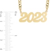 Thumbnail Image 1 of Personalized Script Number Curb Chain Necklace in Sterling Silver with 14K Gold Plate - 18"