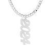 Thumbnail Image 0 of Personalized Vertical Script Number Curb Chain Necklace in Sterling Silver - 18"