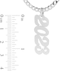 Thumbnail Image 1 of Personalized Vertical Script Number Curb Chain Necklace in Sterling Silver - 18"