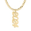 Thumbnail Image 1 of 14K Gold Plated Personalized Vertical Script Number Curb Chain - 18"