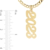 Thumbnail Image 1 of Personalized Vertical Script Number Curb Chain Necklace in Sterling Silver with 14K Gold Plate