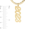 Thumbnail Image 2 of 14K Gold Plated Personalized Vertical Script Number Curb Chain - 18"