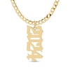 Thumbnail Image 0 of Personalized Vertical Gothic Number Curb Chain Necklace in Sterling Silver with 14K Gold Plate