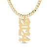 Thumbnail Image 1 of 14K Gold Plated Personalized Vertical Gothic Number Curb Chain - 18&quot; + 2&quot;