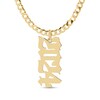 Thumbnail Image 0 of Personalized Vertical Gothic Number Curb Chain Necklace in Sterling Silver with 14K Gold Plate