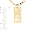 Thumbnail Image 1 of Personalized Vertical Gothic Number Curb Chain Necklace in Sterling Silver with 14K Gold Plate
