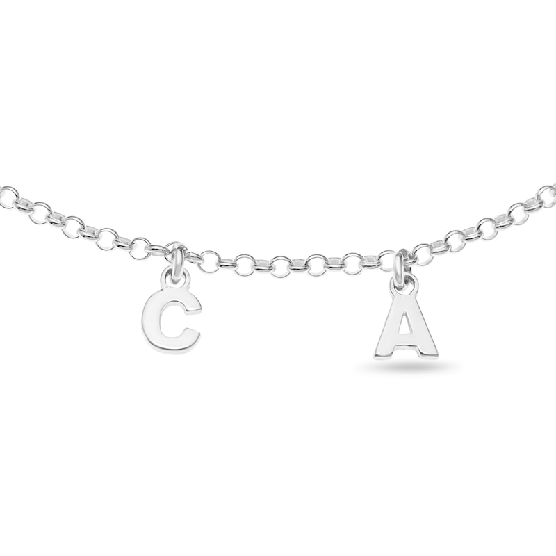 Sterling Silver Two Initial Charm Anklet