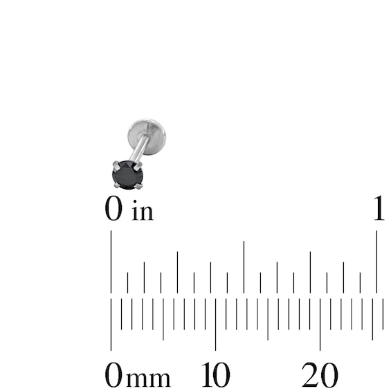 Stainless Steel CZ and Black CZ Three Piece Stud Set– 18G 5/16"