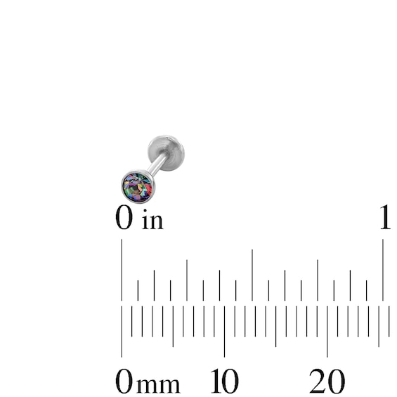 Stainless Steel CZ and Black CZ Three Piece Stud Set– 18G 5/16"