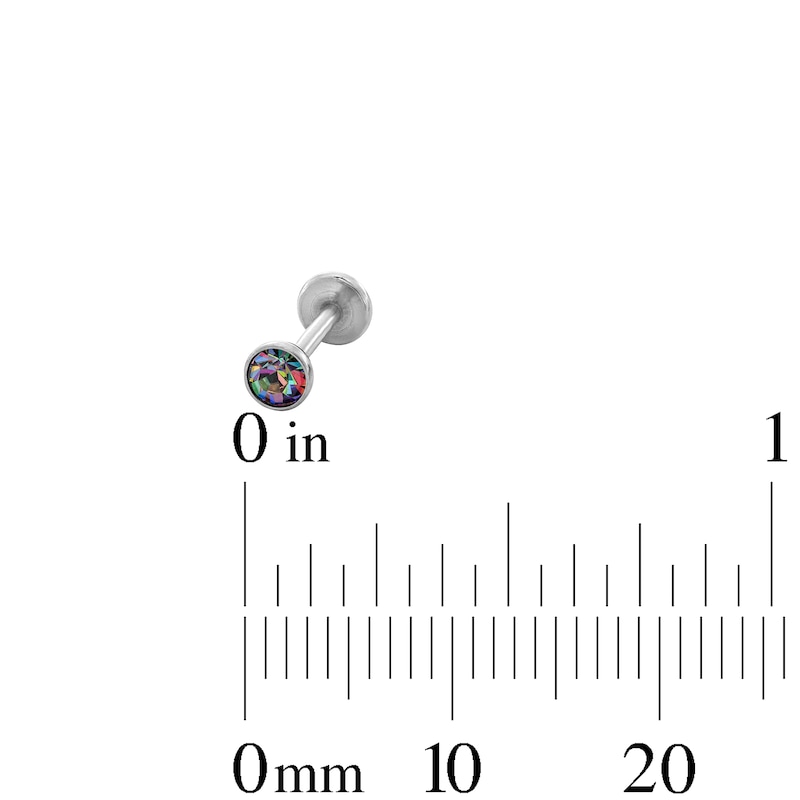 Stainless Steel CZ and Black CZ Three Piece Stud Set– 18G 5/16"