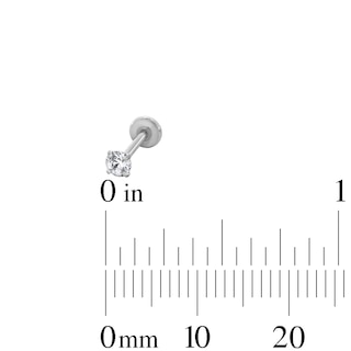 Stainless Steel CZ and Black CZ Three Piece Stud Set– 18G 5/16"