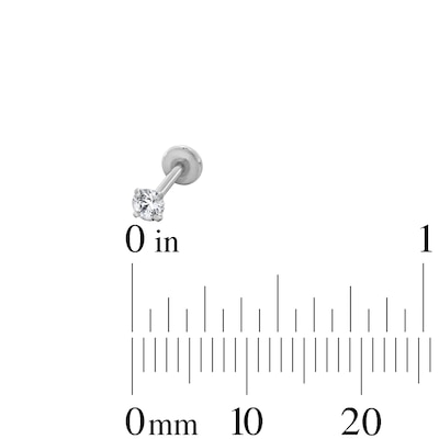 Stainless Steel CZ and Black CZ Three Piece Stud Set– 18G 5/16"