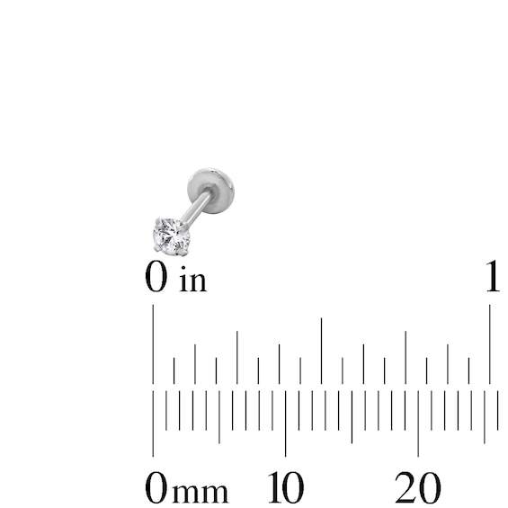 Stainless Steel CZ and Black CZ Three Piece Stud Set– 18G 5/16"