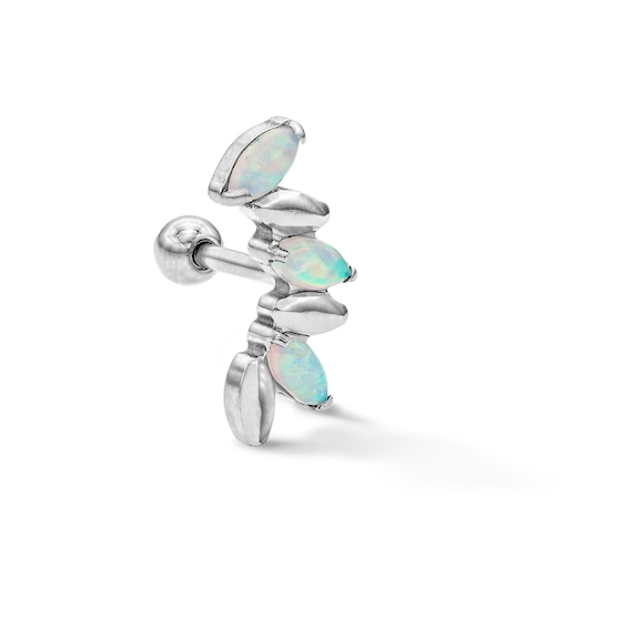 Titanium Simulated Opal Crawler Stud - 18G 5/16"