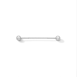 Stainless Steel CZ Industrial Barbell - 16G 1 3/8&quot;
