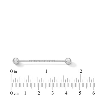 Stainless Steel CZ Industrial Barbell - 16G 1 3/8"