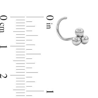 ​​​​​​​​​​​​​​Titanium Tri-Bead Nose Stud - 18G 5/16"