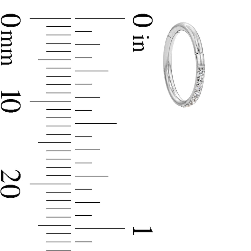 Main Image 4 of Titanium CZ Hoop - 18G 5/16"