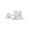 Thumbnail Image 0 of ​​​​​​​​​​​​​​​​​​​​​14K White Gold CZ Square Solitaire Stud - 18G 5/16"