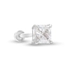 Thumbnail Image 1 of ​​​​​​​​​​​​​​​​​​​​​14K White Gold CZ Square Solitaire Stud - 18G 5/16"