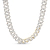 Thumbnail Image 1 of 14K Gold Plated 1 CT. T.W. Diamond Angular Curb Link Necklace - 18"