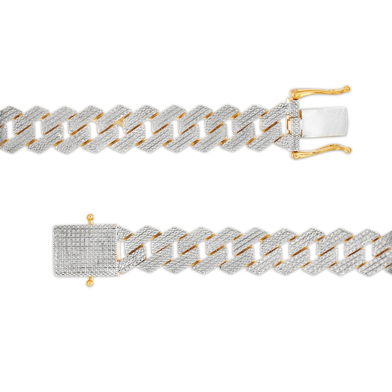 Main Image 2 of 14K Gold Plated 1 CT. T.W. Diamond Angular Curb Link Necklace - 18"